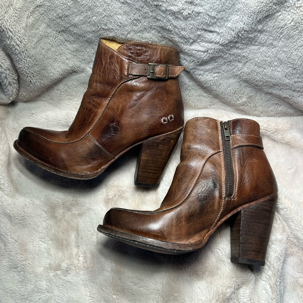 Bed Stu Rustic Brown Leather Ankle Booties